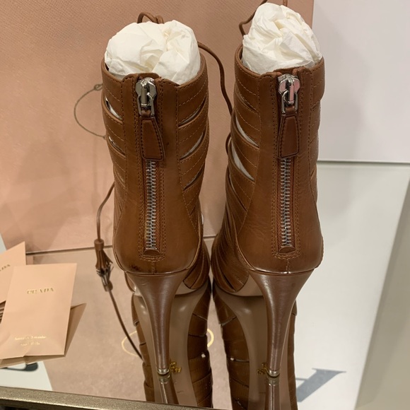 Prada (authentic) Strappy Lace Up Heels - Picture 4 of 7